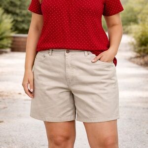 Sonoma Women’s Plus Size 22W Beige High Rise Shorts Khaki Casual Summer